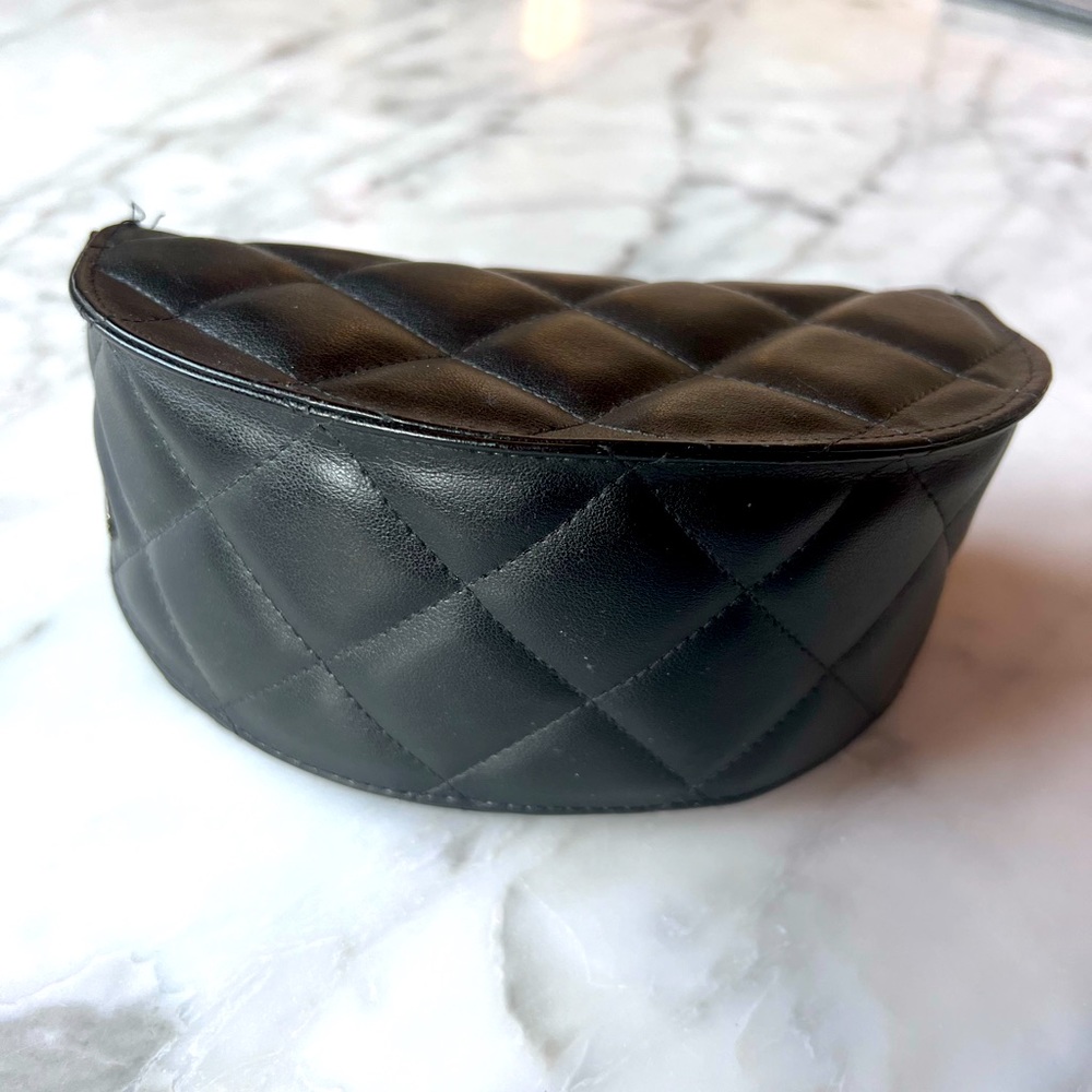 Authentic Chanel Black Quilted Fabric Sunglasses Carrying Case. No sunglasses.